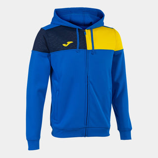 Joma Hoodie Joma Crew V Zip-Up Hoodie Royal Yellow Navy