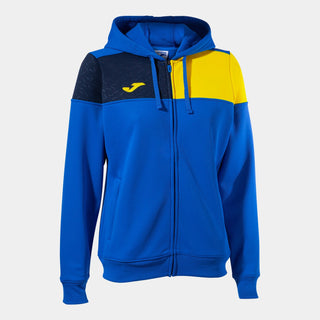 Joma Hoodie Joma Womens Crew V Zip-Up Hoodie Royal Yellow Navy