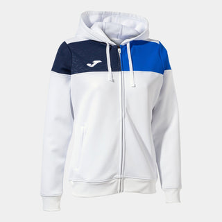 Joma Hoodie Joma Womens Crew V Zip-Up Hoodie White Royal Navy