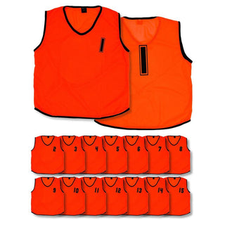 Precision Training Bib Mesh Numbered 1 - 15 Training Bibs- Orange